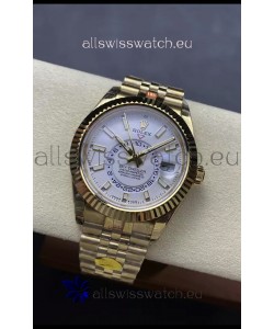Rolex Sky-Dweller REF# 336935 White Dial Watch in Yellow Gold 904L Steel Case 1:1 Mirror Replica