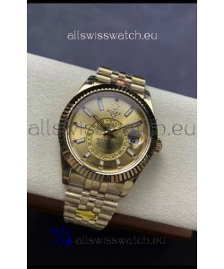 Rolex Sky-Dweller REF# 336935 Gold Dial Watch in Yellow Gold 904L Steel Case 1:1 Mirror Replica