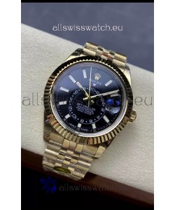 Rolex Sky-Dweller REF# 336935 Black Dial Watch in Yellow Gold 904L Steel Case 1:1 Mirror Replica