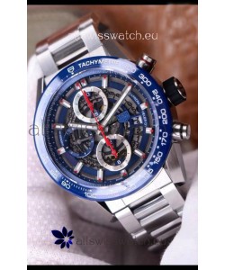 Tag Heuer Carrera Heuer 01 Swiss Replica Watch in Blue Dial/Bezel