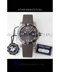 Longines HydroConquest 1:1 Mirror Swiss Replica Watch in Grey Dial Rubber Strap