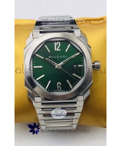 Bvlgari Octo Roma Edition 1:1 Mirror Replica in 904L Steel Casing - Green Dial 