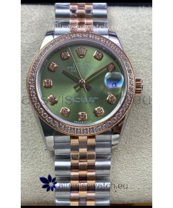 Rolex Datejust 278383 31MM Swiss Replica in 904L Steel in Green Dial - 1:1 Mirror Replica