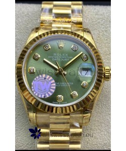 Rolex Datejust 278278 31MM Swiss Replica in 904L Steel Yellow Gold in Green Dial - 1:1 Mirror Replica