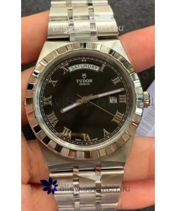 Tudor Royal Edition Watch - 1:1 Mirror Replica in Steel Casing - Black Roman Dial 