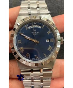 Tudor Royal Edition Watch - 1:1 Mirror Replica in Steel Casing - Blue Roman Dial