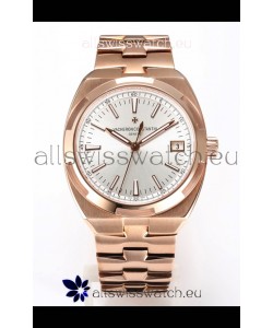 Vacheron Constantin Super Clone Overseas 1:1 Mirror Swiss Replica Watch in Rose Gold Steel Dial