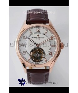 Vacheron Constantin Fiftysix Tourbillon Rose Gold Steel 1:1 Mriror Replica White Dial