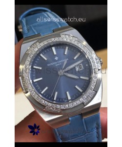Vacheron Constantin Overseas Stainless Steel 33MM Swiss Quartz Replica Watch Blue Dial 