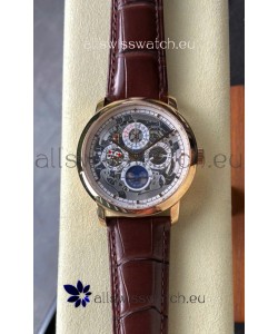Vacheron Constantin Patrimony Traditionelle Rose Gold Skeleton Swiss Replica Watch 