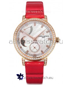 Vacheron Constantin Traditionelle Moon Phase Mother of Pearl Dial in Rose Gold Swiss Replica
