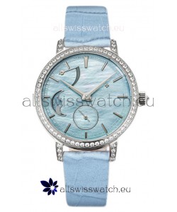 Vacheron Constantin Traditionelle Moon Phase Blue Mother of Pearl Dial in Steel Case Swiss Replica