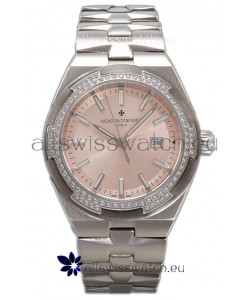 Vacheron Constantin Overseas Steel Casing Pink Dial 35MM Swiss Replica Watch 