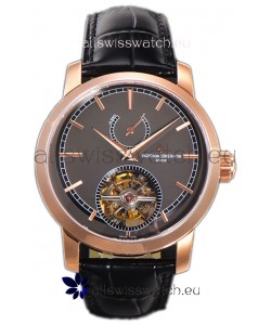 Vacheron Constantin Traditionelle 14-Day Tourbillon Grey Dial Rose Gold 1:1 Mirror Replica Watch 