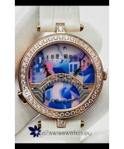 Van Cleef & Arpels Lady Arpels Pont des Amoureux in Rose Gold White Strap