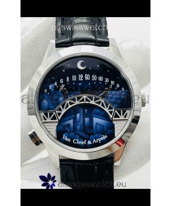 Van Cleef & Arpels Lady Arpels Pont des Amoureux in Stainless Steel Black Strap