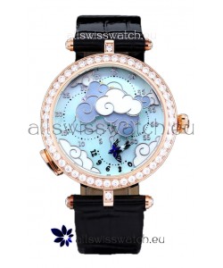 Van Cleef & Arpels Donde Des Papillons Rose Gold Casing Swiss Movement Replica Watch 