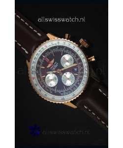 Breitling Navitimer 01 Brown Dial Rose Gold 1:1 Mirror Swiss Replica Watch