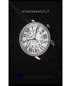 Cartier "Ronde De Cartier" Stainless Steel Case watch with Lab Created Diamonds Bezel