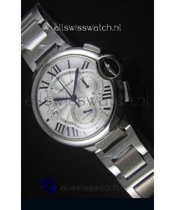 Ballon De Cartier Chronograph in Stainless Steel Case White Dial - 1:1 Mirror Replica