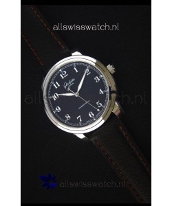 Glashuette Senator Excellence Black Dial Steel Case Swiss Replica Watch