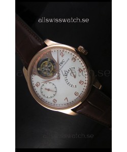 IWC Portugieser Tourbillon Rose Gold Watch in White Dial 