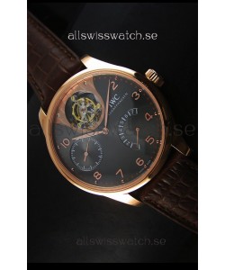 IWC IW504602 Portugieser Tourbillon Rose Gold Watch in Grey Dial 