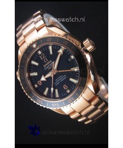 Omega Seamaster Planet Ocean 43.5MM GMT Pink Gold 1:1 Mirror Replica Watch 43.5MM