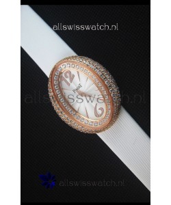 Piaget Limelight Magic Hour Swiss Quartz Watch Rose Gold in White Strap