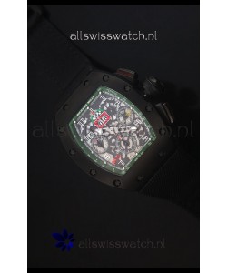 Richard Mille RM011 Filipe Massa PVD Swiss Replica Watch in Black Nylon Strap