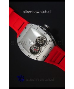 Richard Mille RM053 Tourbillon Pablo Mac Donough Swiss Replica Watch in Titanium Case Red Strap