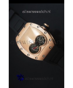 Richard Mille RM053 Tourbillon Pablo Mac Donough Pink Gold Case Black Strap Swiss Watch