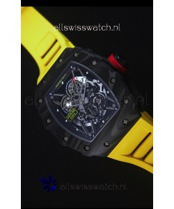 Richard Mille RM035-2 Rafael Nadal Forged Carbon Case with Yellow Rubber Strap