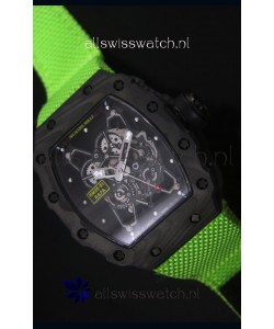 Richard Mille RM35-01 Rafael Nadal Edition Swiss Replica Watch Green Nylon Strap
