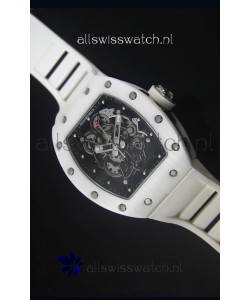 Richard Mille RM055 White Ceramic Case Watch in Black Inner Bezel