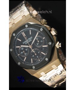 Audemars Piguet Royal Oak Rose Gold in Black Textured Ceramic Dial - 1:1 Mirror Replica
