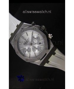 Audemars Piguet Royal Oak Chronograph Watch in Stainless Steel Case White Dial