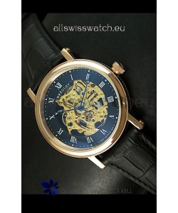 Breguet Classique Japanese Automatic Watch in Gold Skeleton Dial - Arabic Hour Numerals