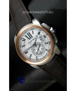 Cartier Calibre de Japanese Replica Watch in White Dial