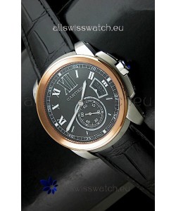 Cartier Calibre de Japanese Replica Watch in Black Dial