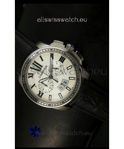 Calibre De Cartier Chronograph Japanese Replica Watch in Steel