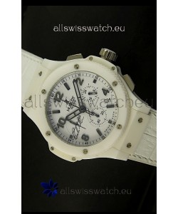 Hublot Big Bang White Ceramic Case Watch in Quartz Movement