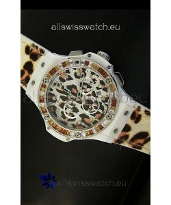 Hublot Big Bang White Zebra Bang Edition in White PVD Case 34MM Watch