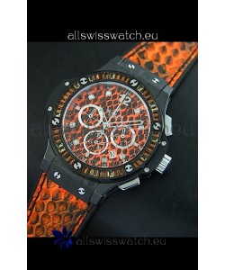 Hublot Big Bang 34MM Ladies Watch in Quartz Movement - Orange Dial/Strap