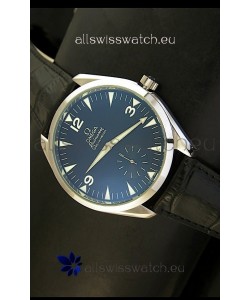 Omega Seamaster Railmaster Japanese Replica Watch in Black Leather Strap