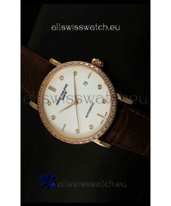 Patek Philippe Calatrava 5298 Swiss Replica Watch in Pink Gold Casing - Diamonds Hours