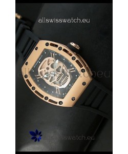 Richard Mille RM052 Skull Tourbillon Swiss Replica Watch in Pink Gold Casing