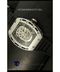 Richard Mille RM052 Skull Tourbillon Swiss Replica Watch in Brushed Steel Case