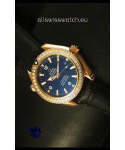 Omega Planet Ocean Rose Gold Plated Swiss Watch with Diamonds