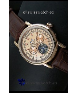 Patek Philippe Complications Tourbillon Japanese Replica Watch in Pink Gold
